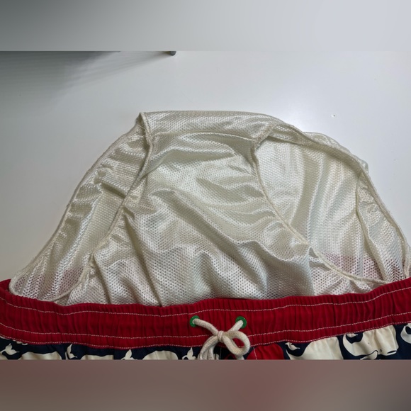 SPERRY Swim Trunks Men’s Whales Red/Navy/Ivory Lined Pockets Size L - Picture 3 of 11